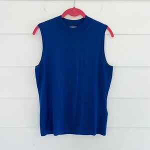 Boss Hugo Boss Merino Superfine 100% Virgin Wool Sleeveless Top Blue Large